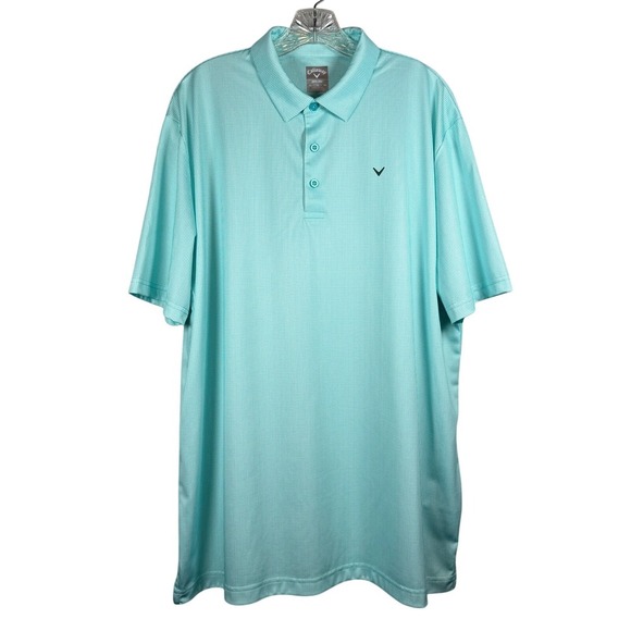 NWOT Callaway Opti-Dri Golf Polo, Teal Plaid Print, Size XL - Picture 1 of 6